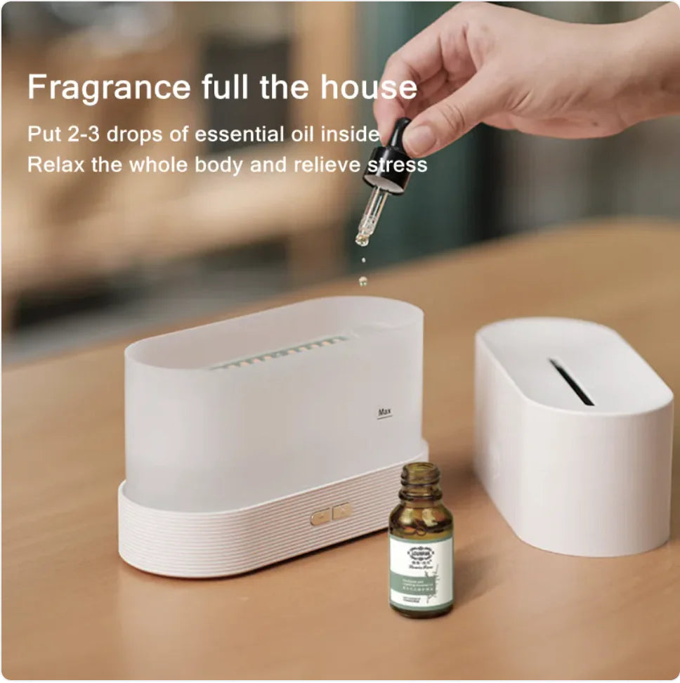 180ML USB Flame Aroma Diffuser & Ultrasonic Humidifier