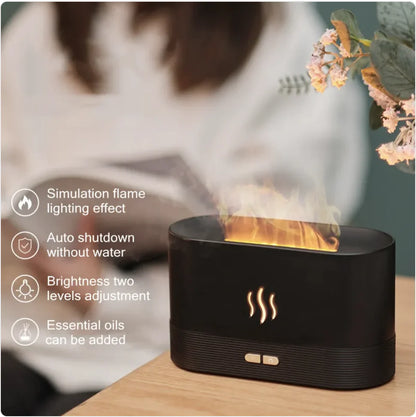 180ML USB Flame Aroma Diffuser & Ultrasonic Humidifier